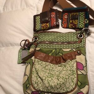 Cross body fossil bag with fossil wallet & coin